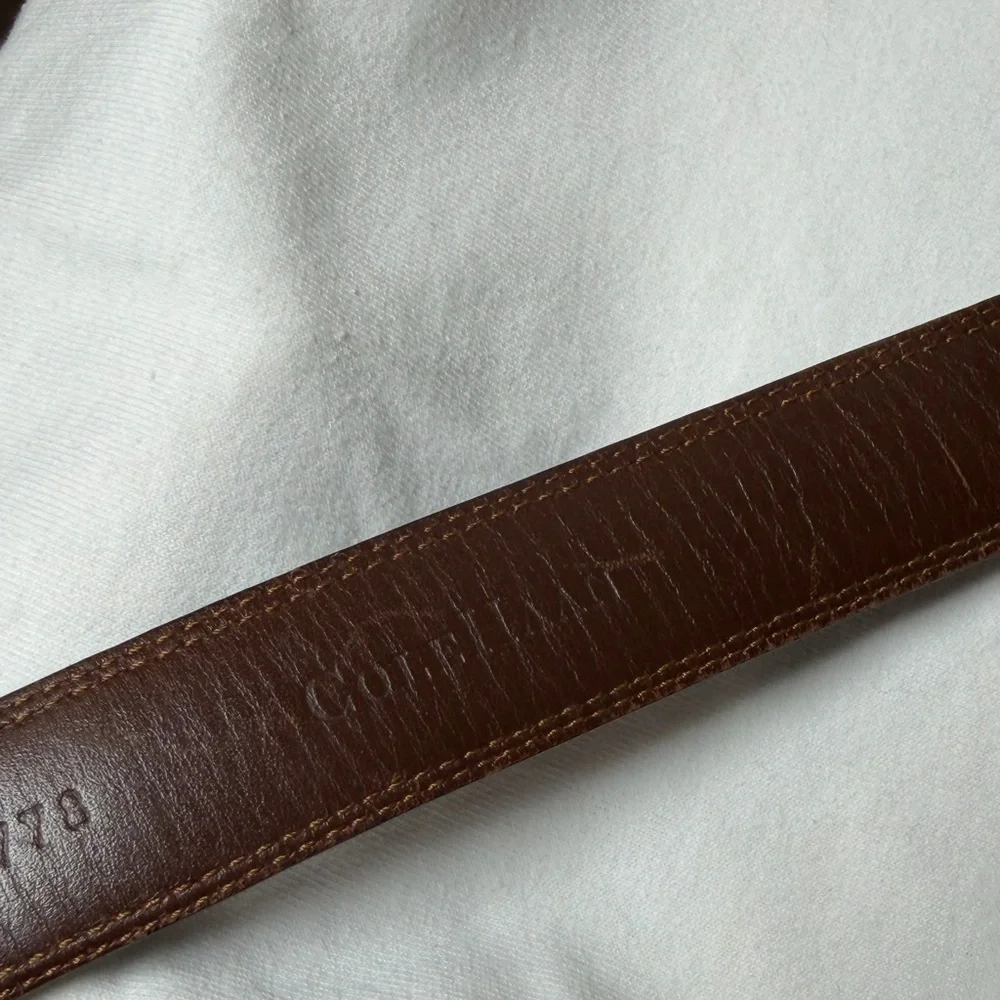 Men's Cole Haan Size 40 Genuine Black Leather Belt with Gold Buckle